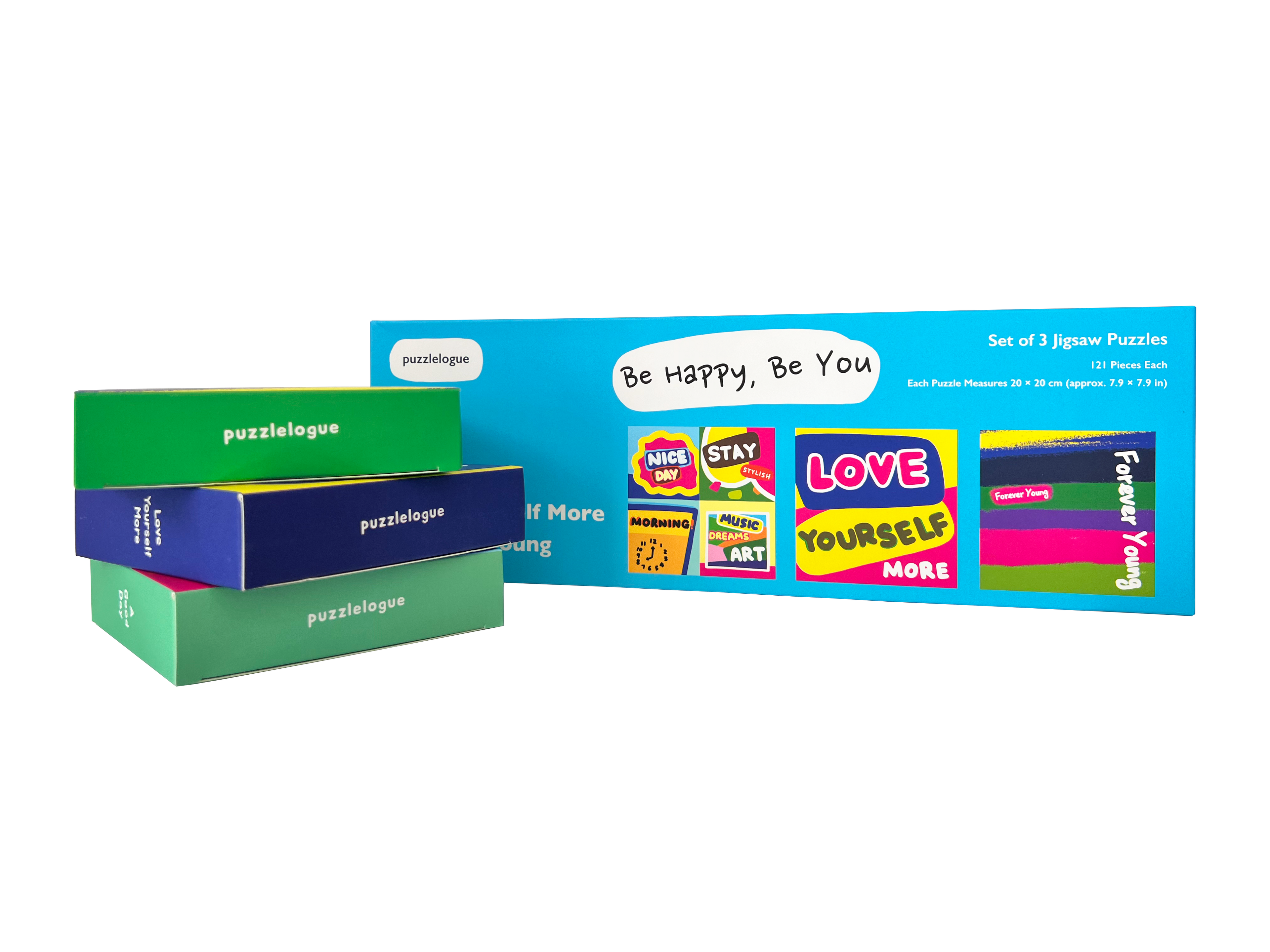 Be Happy, Be You | Set of Three 121-Piece Jigsaw Puzzles