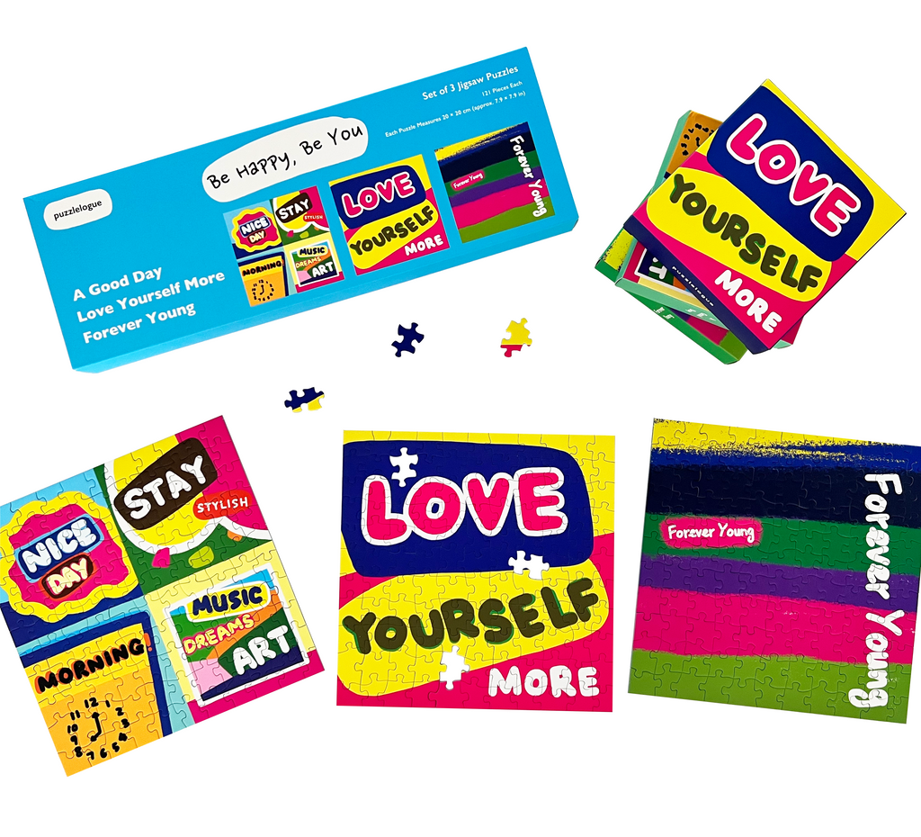 Be Happy, Be You | Set of Three 121-Piece Jigsaw Puzzles