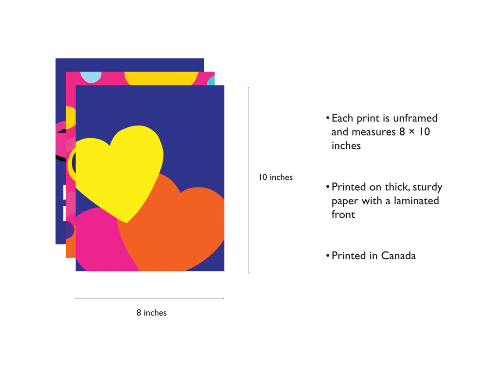 Love & Joy | Set of 3 Unframed 8 × 10 Inch Art Prints